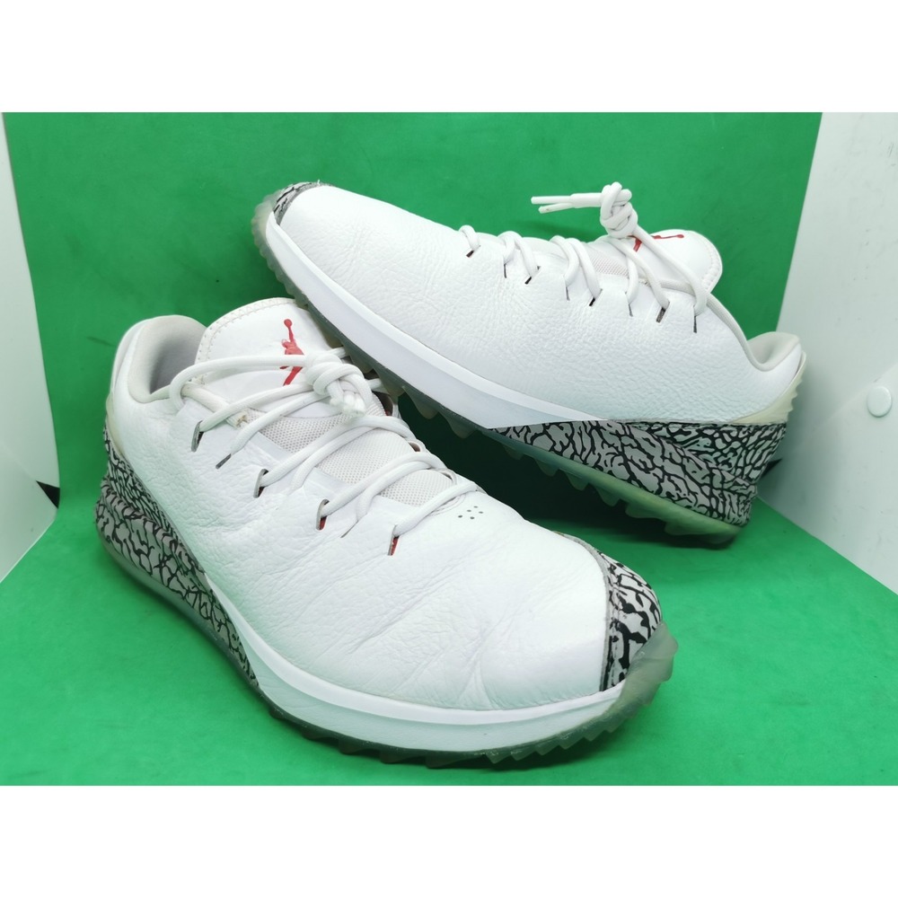 Jordan ADG Golf Shoes Mens Size 9 White Cement Elephant Spikeless AR7995-100